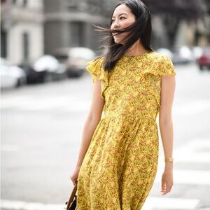 Ann Taylor Yellow Floral Maxi Dress